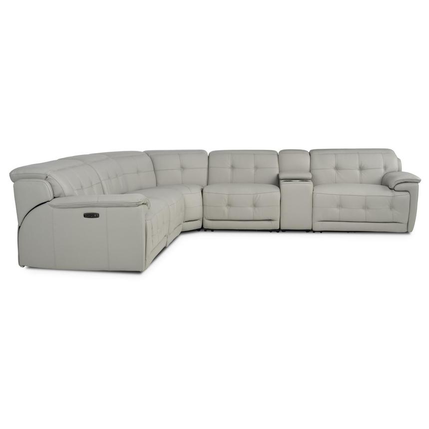 Graystone Leather Power Reclining Sectional with 6PCS/3PWR  alternate image, 3 of 12 images.