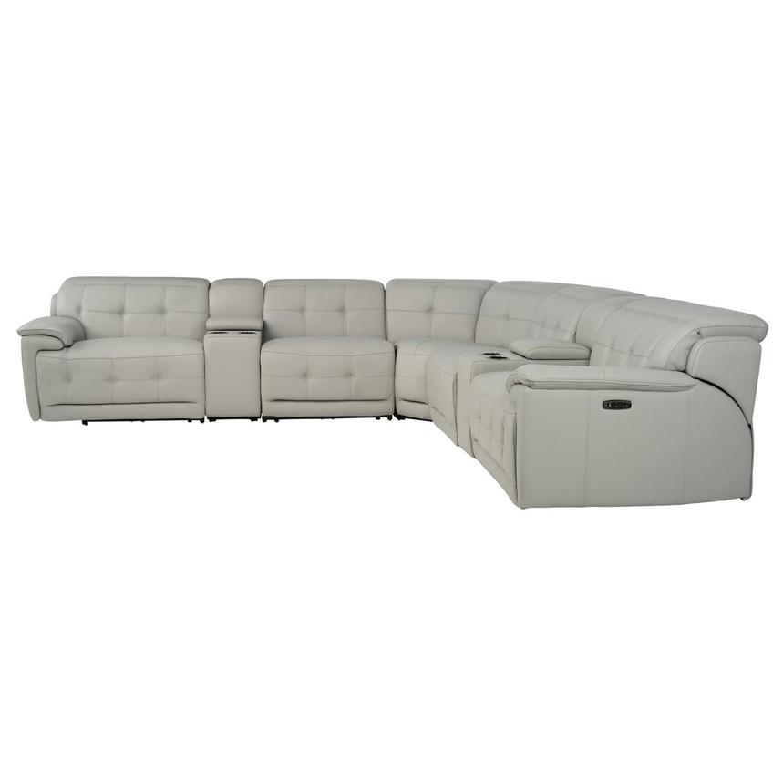 Graystone Leather Power Reclining Sectional with 7PCS/3PWR  alternate image, 3 of 12 images.