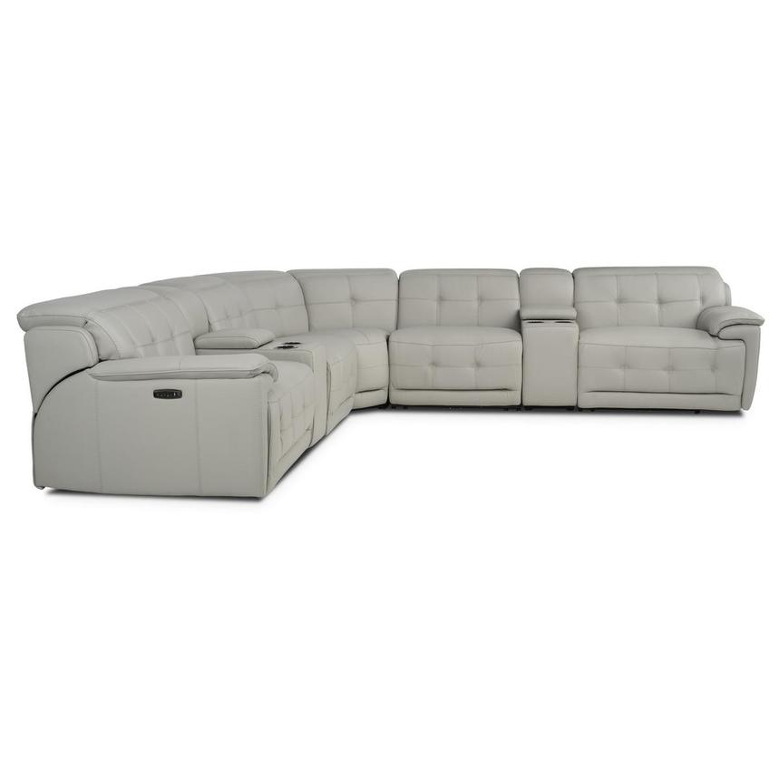 Graystone Leather Power Reclining Sectional with 7PCS/3PWR  alternate image, 3 of 12 images.