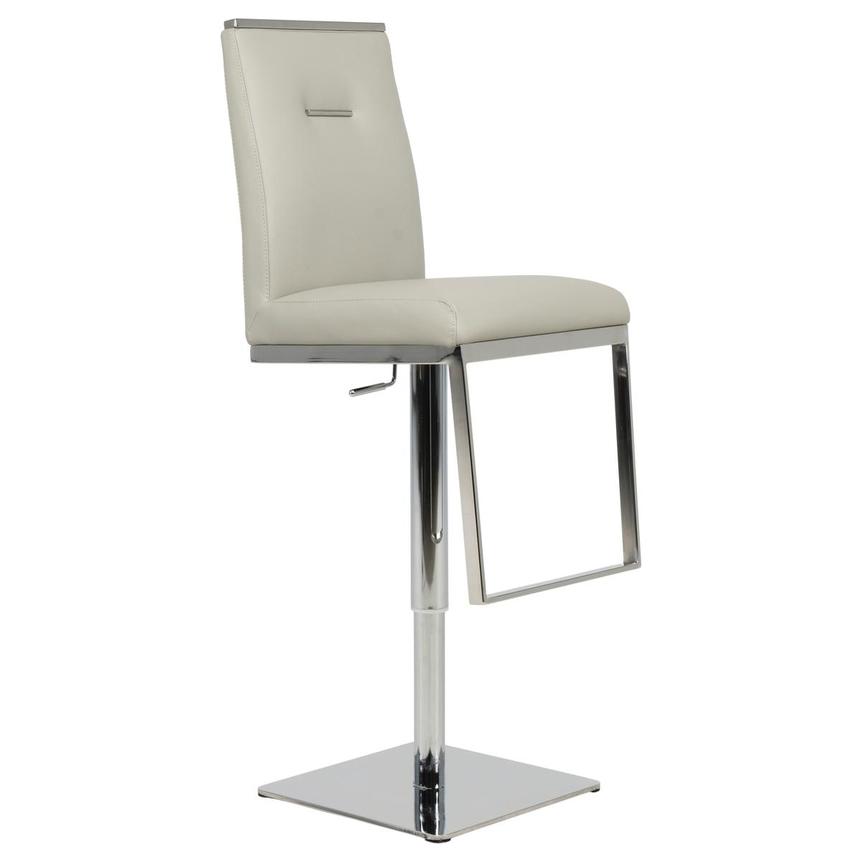 Hyde Light Gray Leather Adjustable Stool  alternate image, 5 of 12 images.