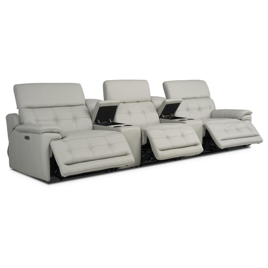 Graystone Home Theater Leather Seating with 5PCS/3PWR  alternate image, 3 of 11 images.
