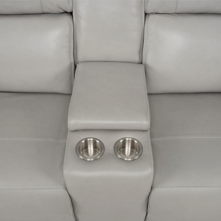 Alex Gray Leather Power Reclining Loveseat  alternate image, 10 of 13 images.