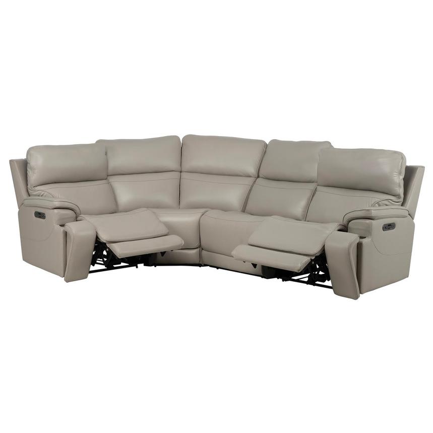 Granite Leather Power Reclining Sectional with 4PCS/2PWR  alternate image, 3 of 12 images.