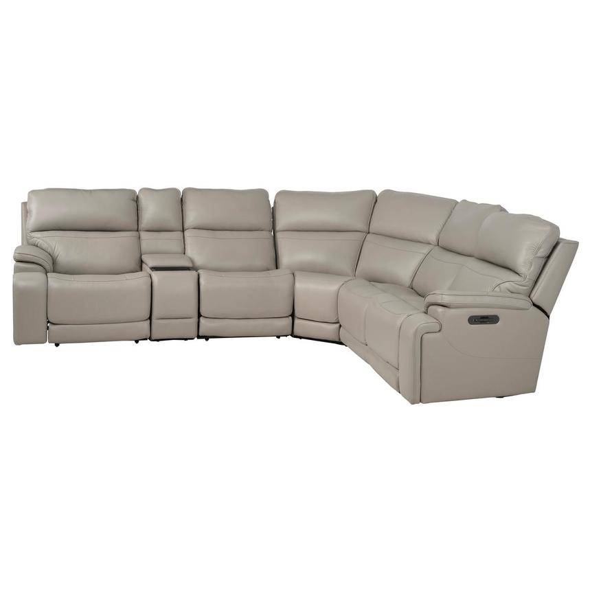 Granite Leather Power Reclining Sectional with 6PCS/2PWR alternate image, 3 of 15 images.