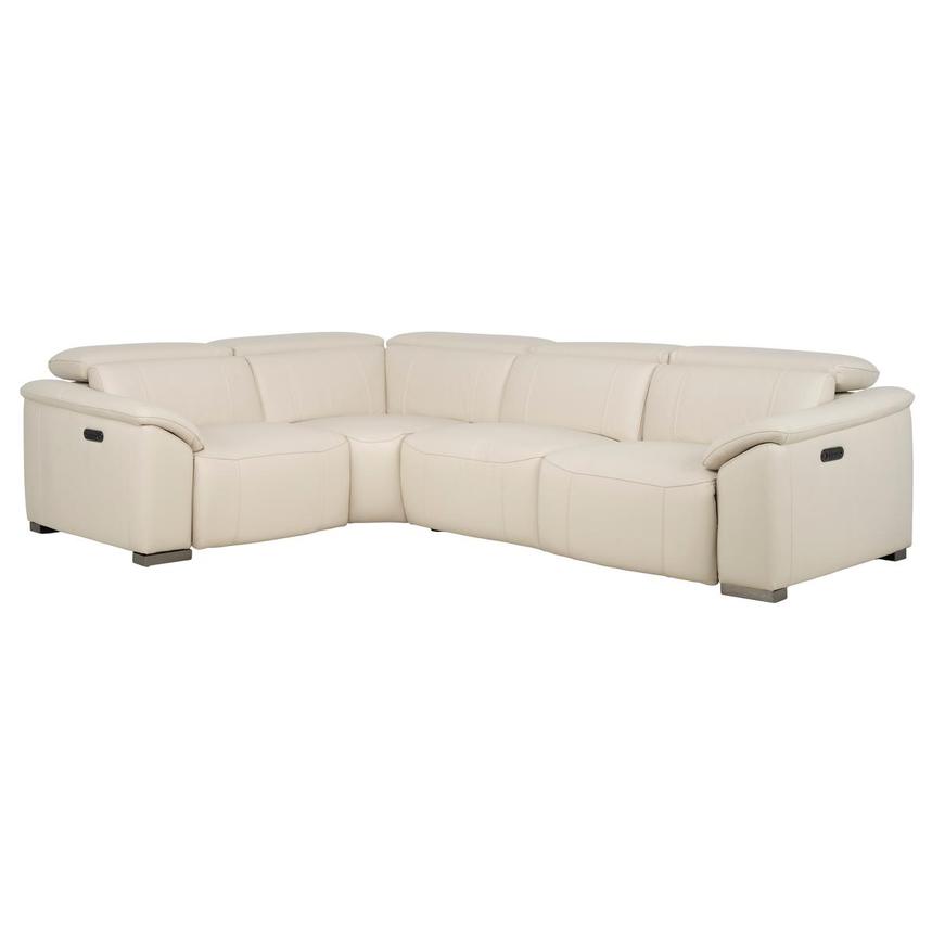 Cordova Cream Leather Power Reclining Sectional with 4PCS/2PWR main image, 1 of 11 images.