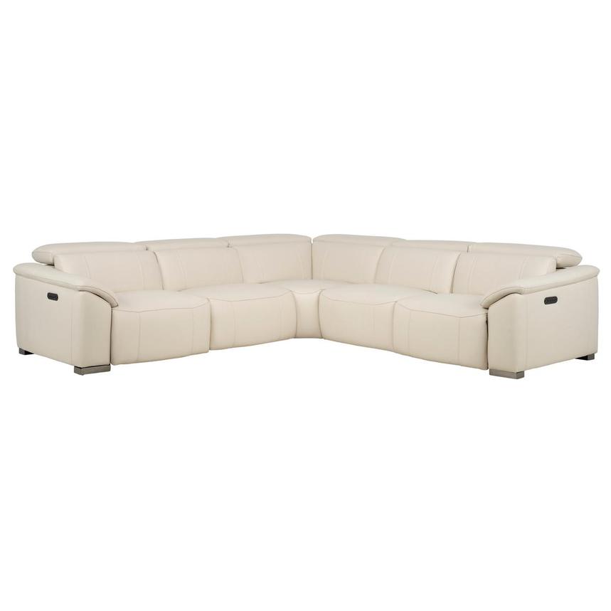 Cordova Cream Leather Power Reclining Sectional with 5PCS/2PWR main image, 1 of 10 images.