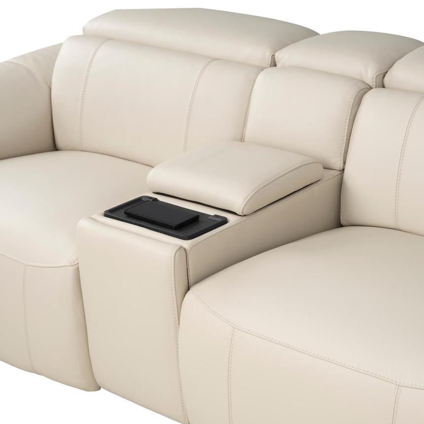 Cordova Cream Leather Power Reclining Sectional with 6PCS/2PWR  alternate image, 5 of 13 images.