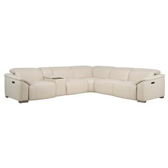 Cordova Cream Leather Power Reclining Sectional with 6PCS/2PWR