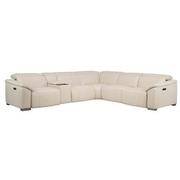 Cordova Cream Leather Power Reclining Sectional with 6PCS/3PWR  main image, 1 of 13 images.