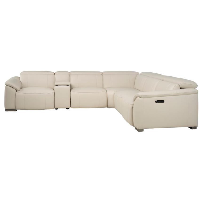 Cordova Cream Leather Power Reclining Sectional with 6PCS/2PWR  alternate image, 3 of 13 images.