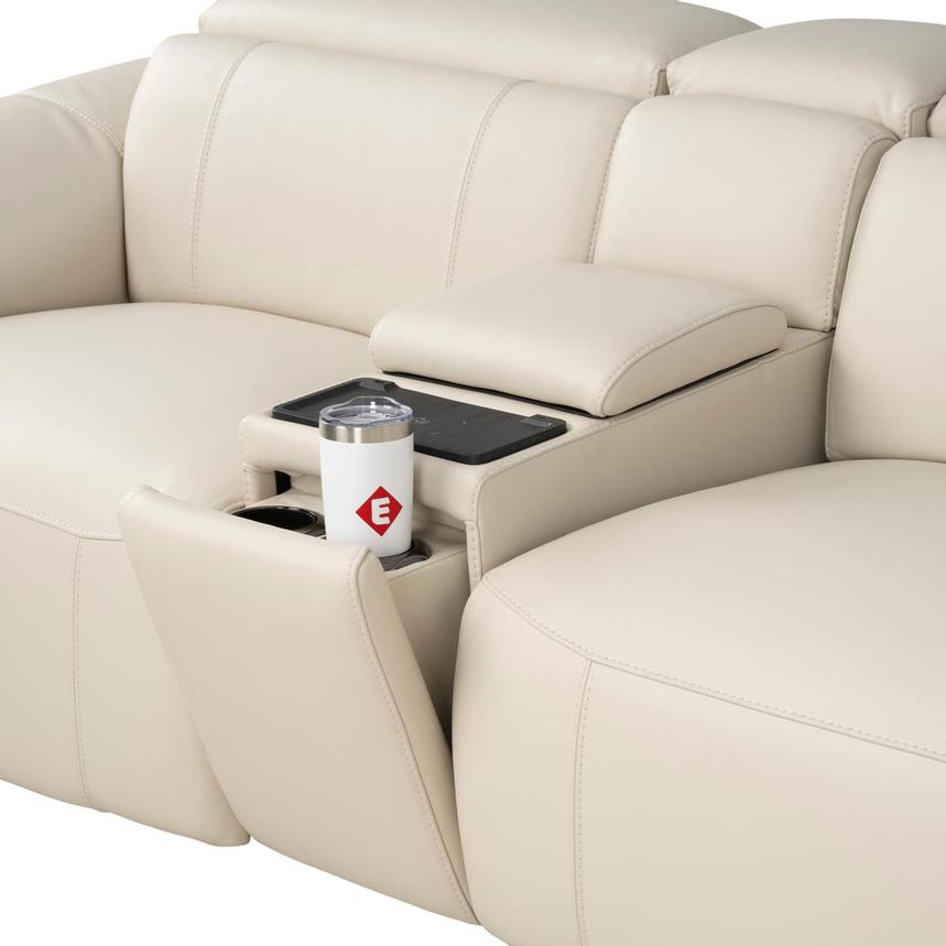 Cordova Cream Leather Power Reclining Sectional with 7PCS/3PWR  alternate image, 6 of 13 images.