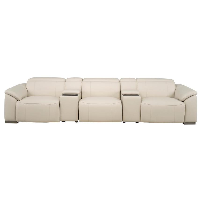 Cordova Cream Home Theater Leather Seating with 5PCS/2PWR main image, 1 of 12 images.