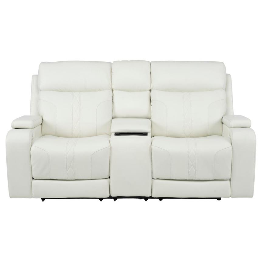 Zeus Leather Power Reclining Sofa w/Console alternate image, 3 of 17 images.