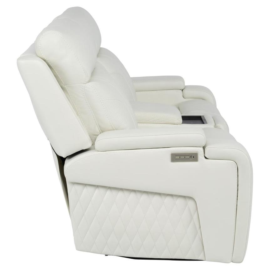 Zeus Leather Power Reclining Sofa w/Console | El Dorado Furniture