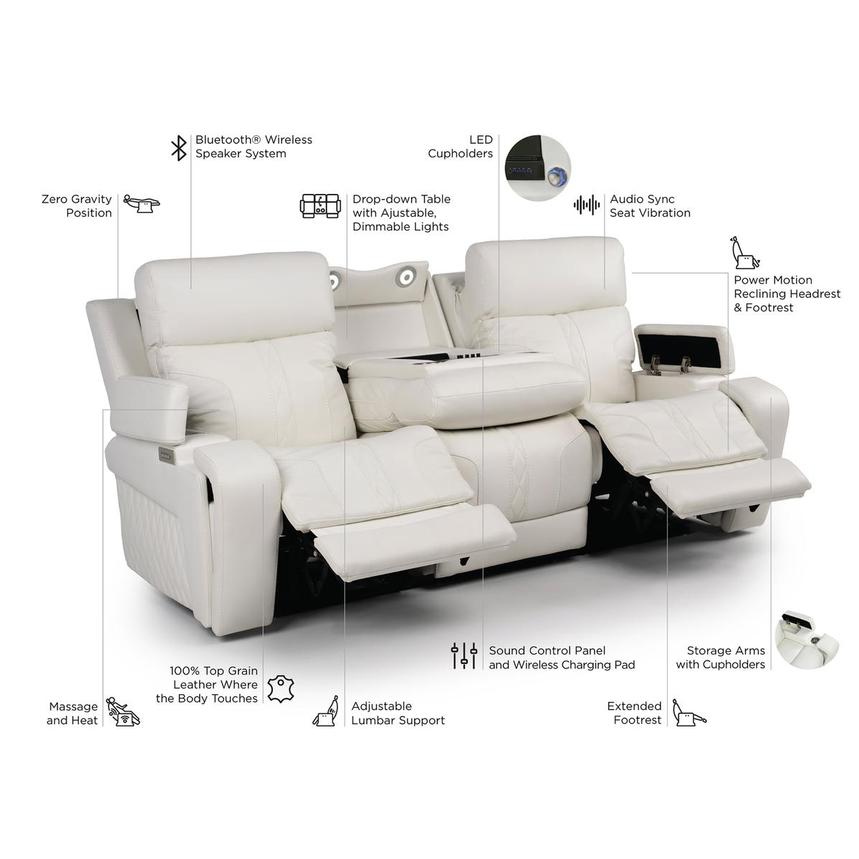 Zeus Leather Power Reclining Sofa alternate image, 18 of 18 images.