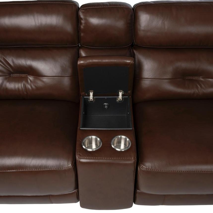 Naya Brown Home Theater Leather Seating with 5PCS/2PWR  alternate image, 6 of 10 images.
