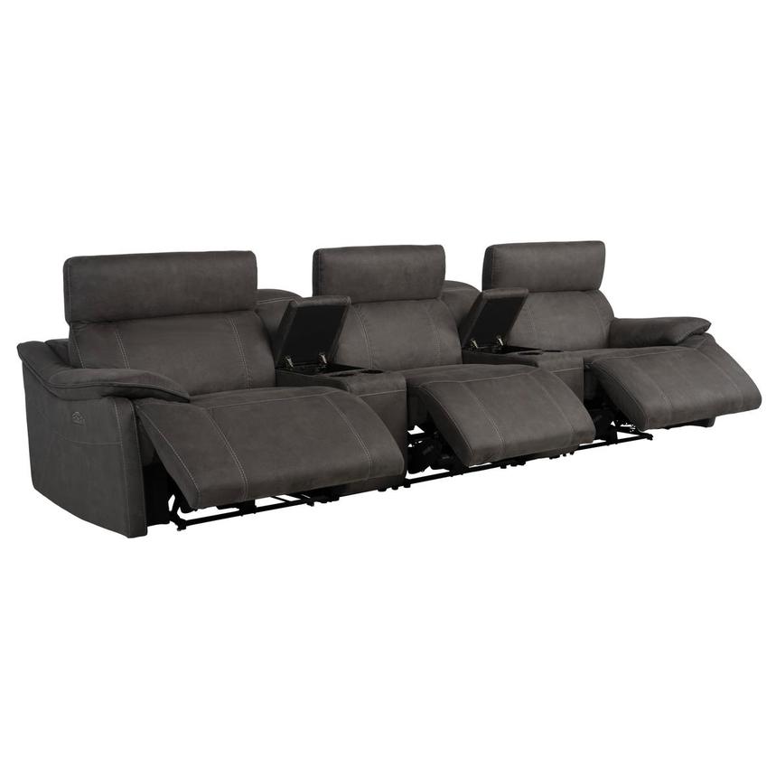 Dallas Dark Gray Home Theater Seating with 5PCS/3PWR  alternate image, 3 of 11 images.
