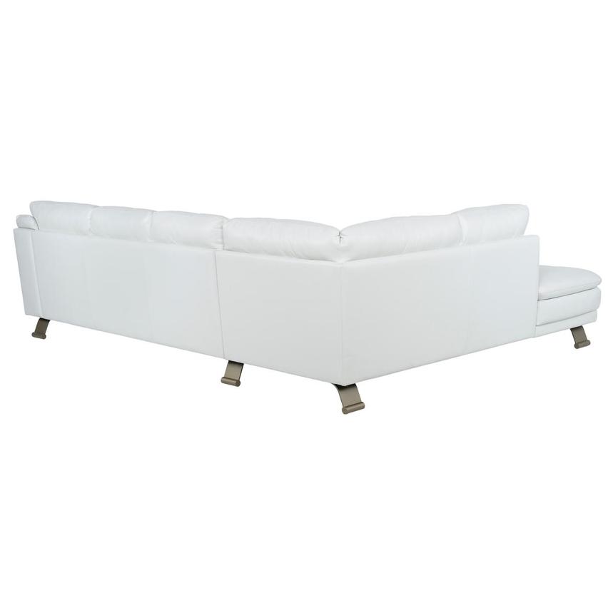 Rio White II Leather Corner Sofa w/Left Chaise  alternate image, 4 of 9 images.