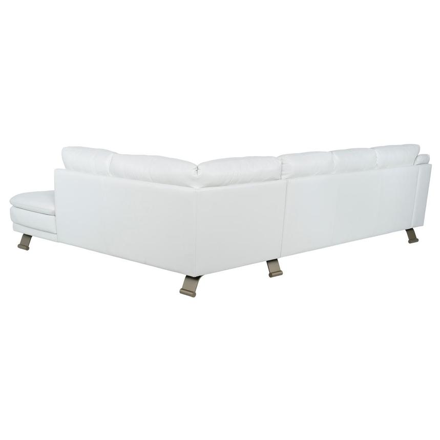 Rio White II Leather Corner Sofa w/Right Chaise  alternate image, 4 of 9 images.