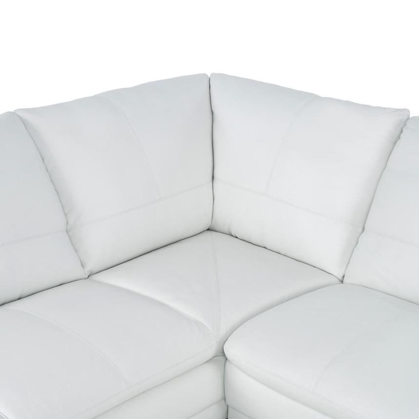 Rio White II Leather Corner Sofa w/Right Chaise  alternate image, 5 of 9 images.