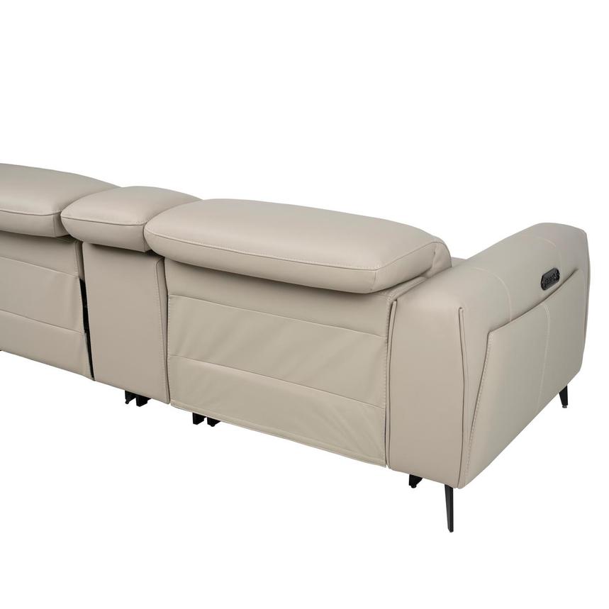 Luke 2.0 Taupe Leather Power Reclining Sectional with 6PCS/2PWR  alternate image, 5 of 11 images.