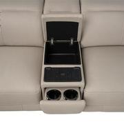 Luke 2.0 Taupe Leather Power Reclining Sectional with 7PCS/3PWR  alternate image, 9 of 11 images.