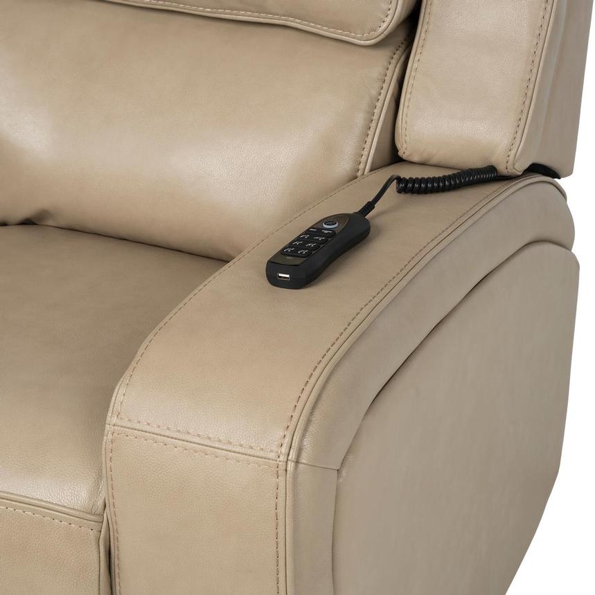 Epic Taupe Leather Power Reclining Loveseat alternate image, 8 of 12 images.