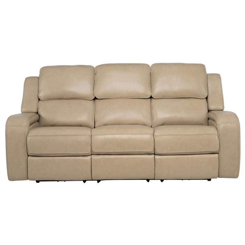 Epic Taupe Leather Power Reclining Sofa main image, 1 of 14 images.