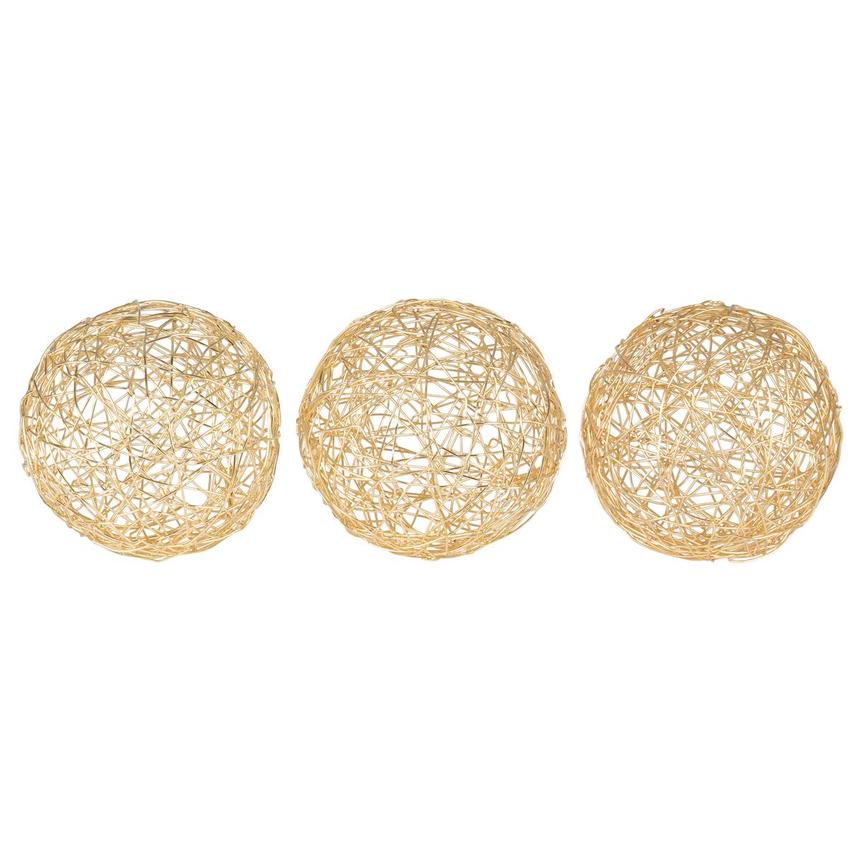 Wire II Gold Set of 3 Spheres main image, 1 of 4 images.