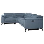 Claribel II Light Blue Power Reclining Sectional with 4PCS/2PWR  alternate image, 3 of 10 images.