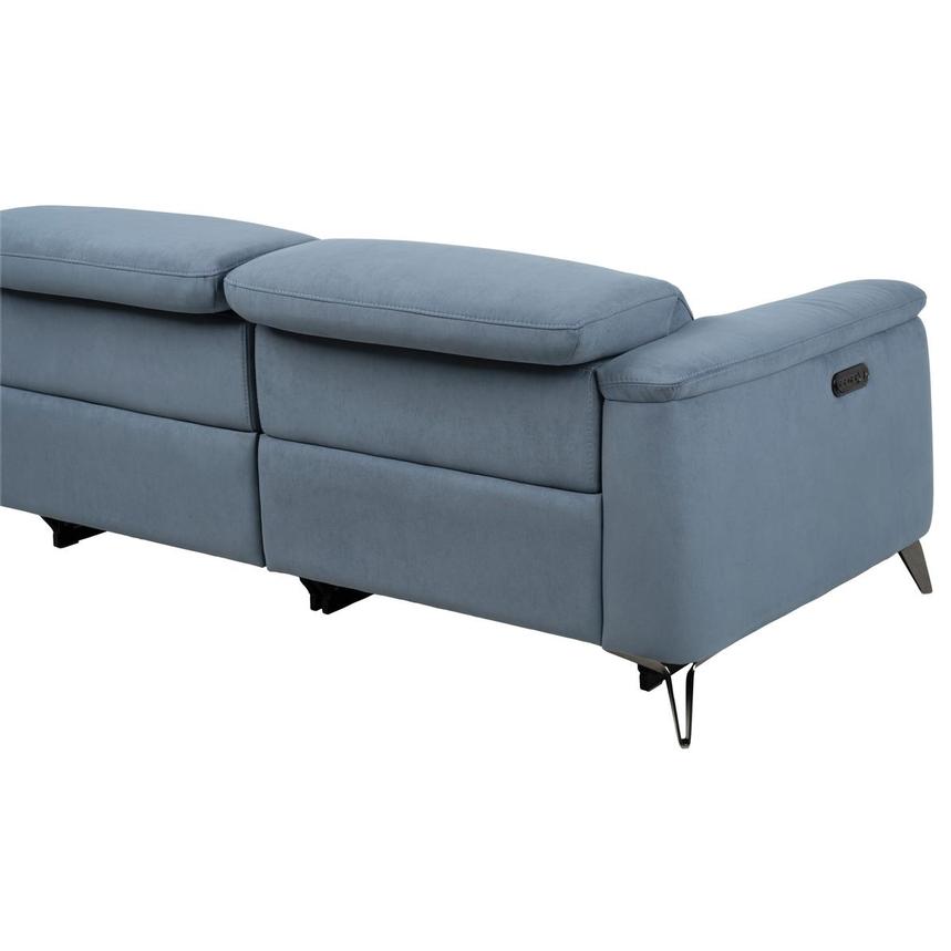 Claribel II Light Blue Power Reclining Sectional with 5PCS/2PWR  alternate image, 5 of 10 images.