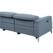 Claribel II Light Blue Power Reclining Sectional with 5PCS/3PWR  alternate image, 5 of 10 images.