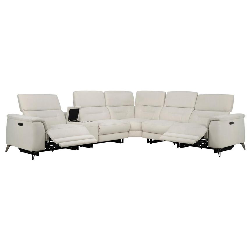 Claribel II Ivory Power Reclining Sectional with 6PCS/2PWR  alternate image, 2 of 13 images.