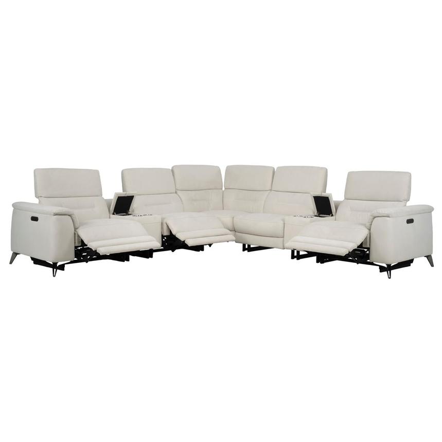 Claribel II Ivory Power Reclining Sectional with 7PCS/3PWR  alternate image, 2 of 13 images.