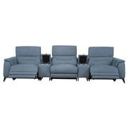 Claribel II Light Blue Home Theater Seating with 5PCS/2PWR  alternate image, 2 of 12 images.