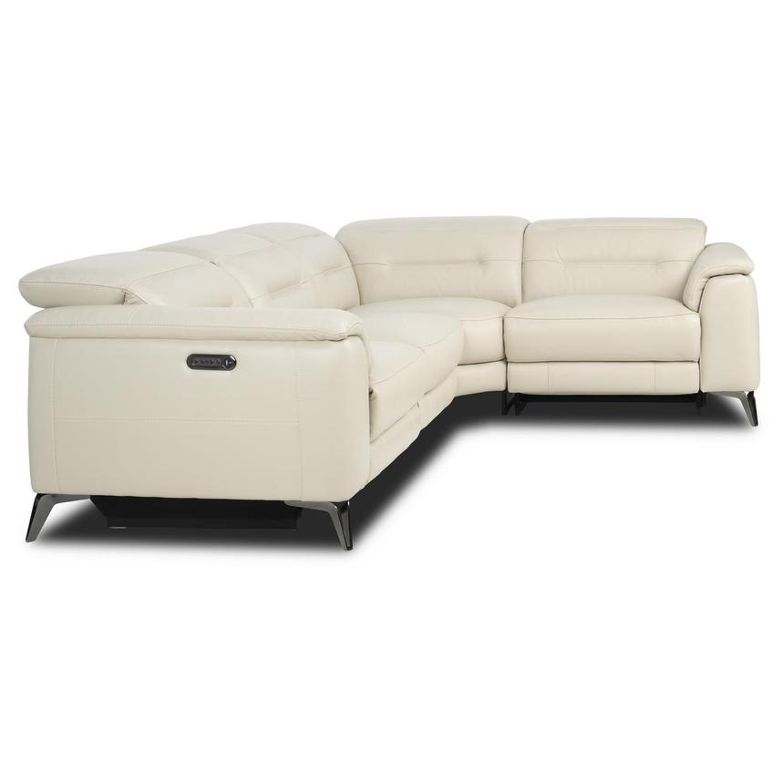Anabel Cream 2.0 Leather Power Reclining Sectional with 4PCS/2PWR alternate image, 3 of 4 images.