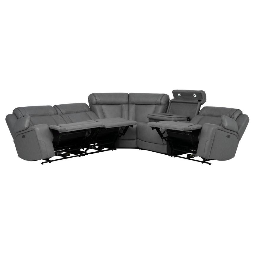 Odyssey Cobalt 5PCS/3PWR Leather Power Reclining Sectional  alternate image, 5 of 17 images.