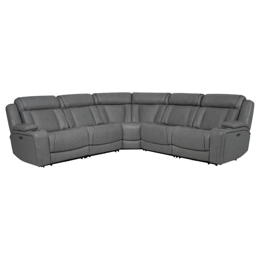Odyssey Cobalt 5PCS/3PWR Leather Power Reclining Sectional alternate image, 3 of 17 images.