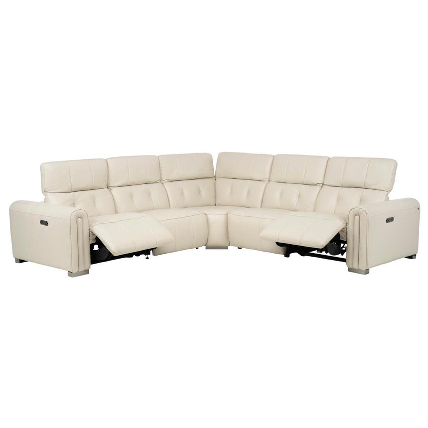Dolomite Cream 2.0 Leather Power Reclining Sectional with 5PCS/2PWR  alternate image, 2 of 12 images.