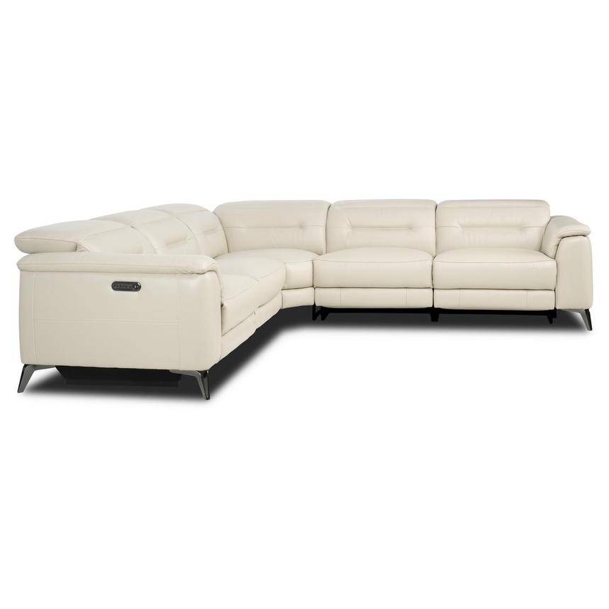 Anabel Cream 2.0 Leather Power Reclining Sectional with 5PCS/2PWR  alternate image, 3 of 4 images.