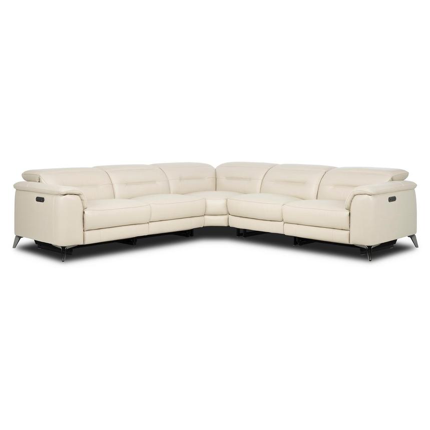 Anabel Cream 2.0 Leather Power Reclining Sectional with 5PCS/3PWR main image, 1 of 4 images.