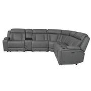 Cobalt 6PCS/3PWR Leather Power Reclining Sectional w/Beverage Cooler  alternate image 2 of 4 images.