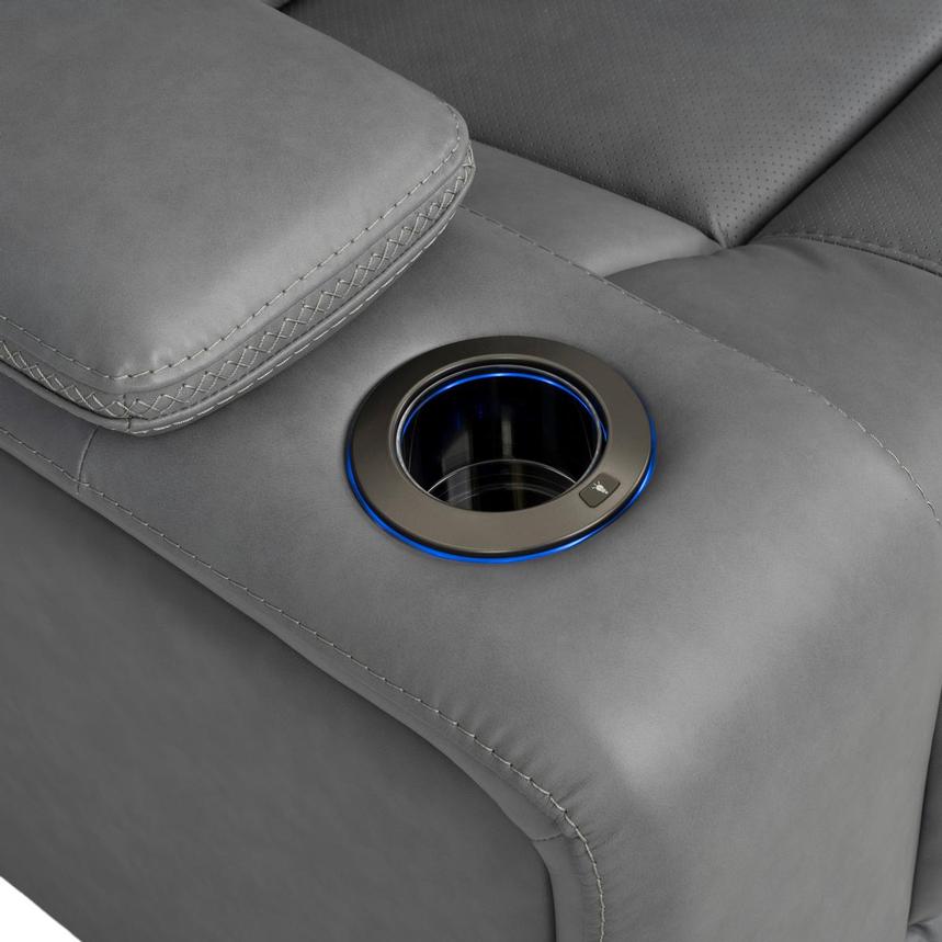 Cobalt 6PCS/3PWR Leather Power Reclining Sectional w/Beverage Cooler  alternate image, 17 of 19 images.