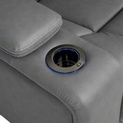 Cobalt 6PCS/3PWR Leather Power Reclining Sectional w/Beverage Cooler  alternate image, 17 of 19 images.