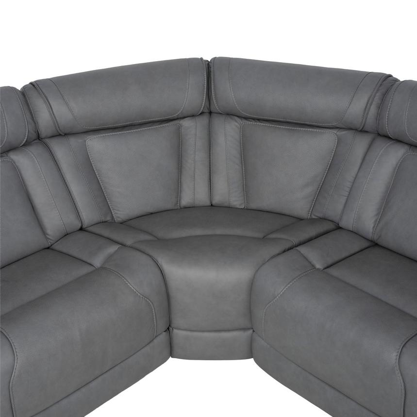 Odyssey Cobalt 6PCS/3PWR Leather Power Reclining Sectional w/Beverage Cooler  alternate image, 10 of 20 images.