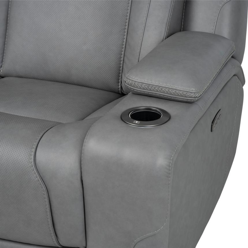 Odyssey Cobalt 6PCS/3PWR Leather Power Reclining Sectional w/Beverage Cooler  alternate image, 15 of 19 images.