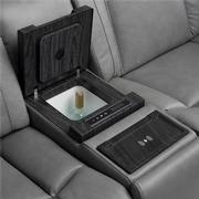 Cobalt 7PCS/3PWR Leather Power Reclining Sectional w/Beverage Cooler  alternate image, 9 of 18 images.