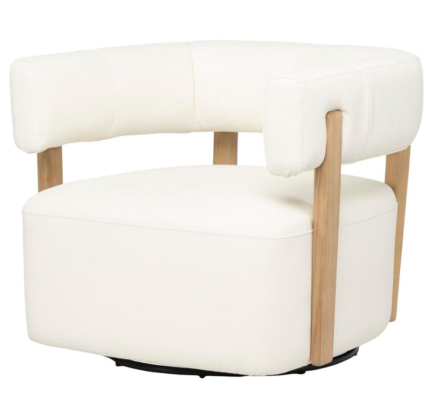 Becka II White Swivel Accent Chair main image, 1 of 6 images.