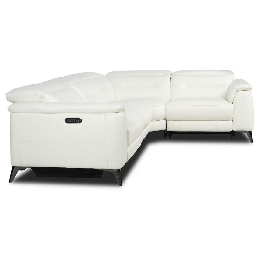 Anabel White 2.0 Leather Power Reclining Sectional with 4PCS/2PWR  alternate image, 3 of 10 images.