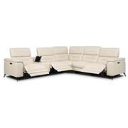 Anabel Cream 2.0 Leather Power Reclining Sectional with 6PCS/3PWR  alternate image, 2 of 2 images.